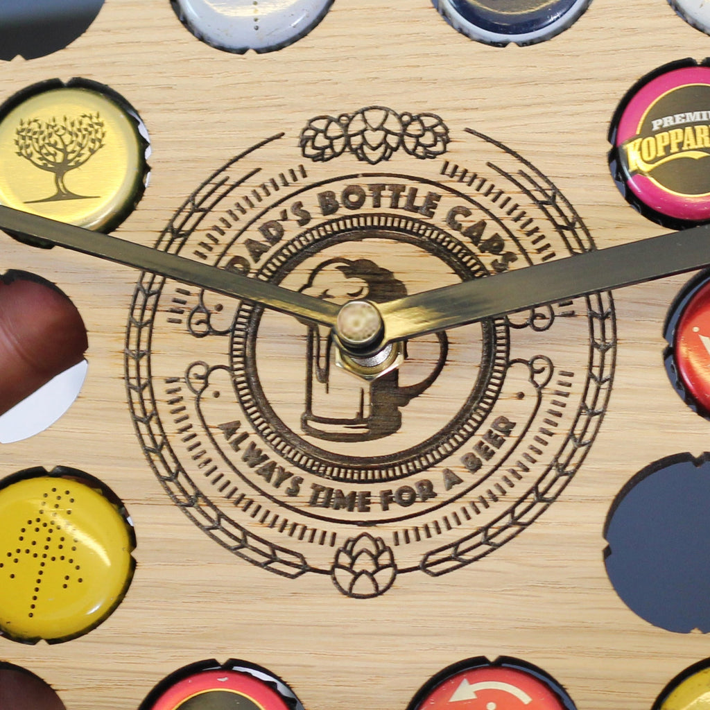 Personalised Clock Beer Bottle Cap Collector Gift