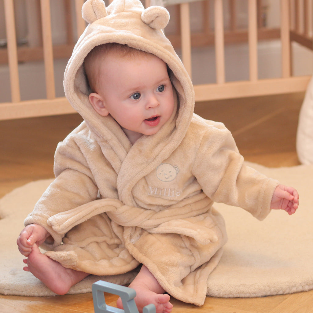 Personalised Baby Dressing Gown Bear