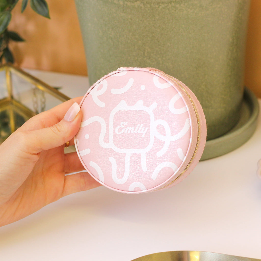 Personalised Jewellery Box With White Abstract Design