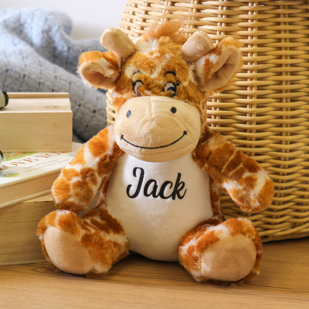 Personalised Giraffe Cuddly Soft Toy For Children