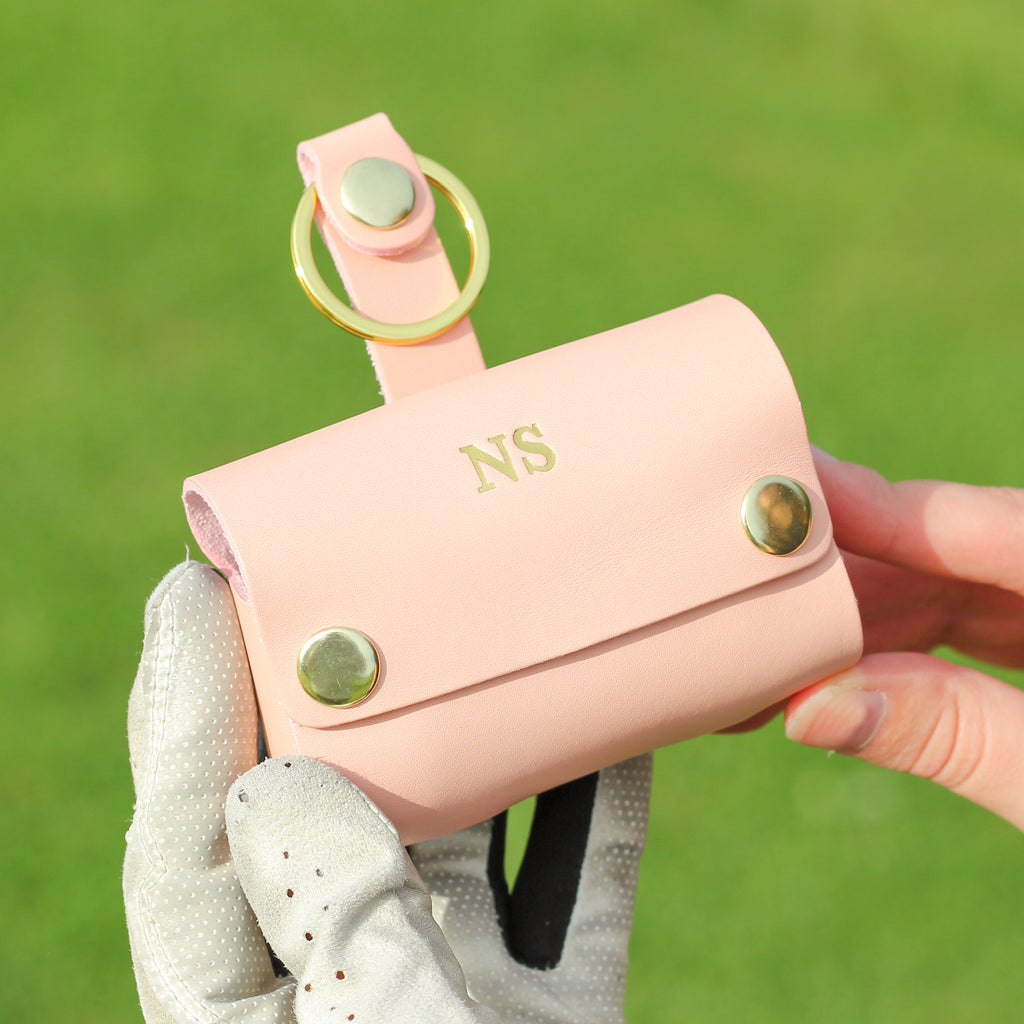 Personalised Leather Case Holder And Golf Ball