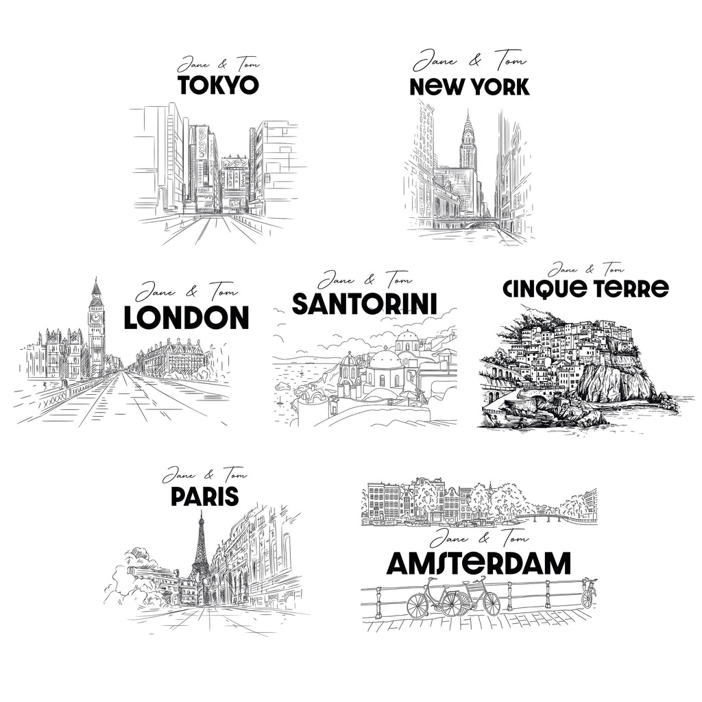 Personalised Tokyo Foiled Print Travel Gift For Couples