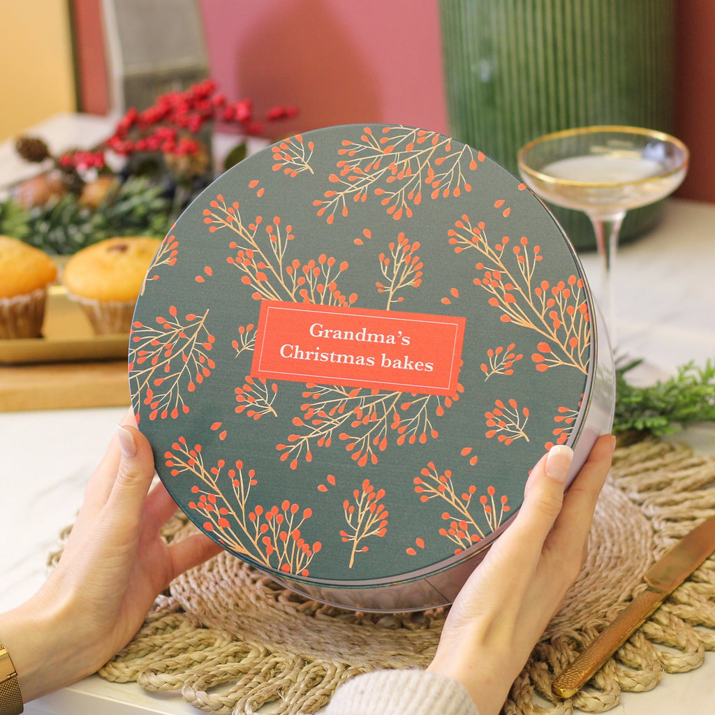 Personalised Christmas Floral Tin Gift For The Home