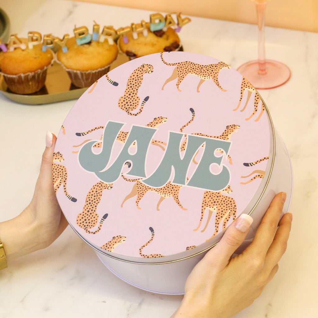 Personalised Leopard Cake Tin