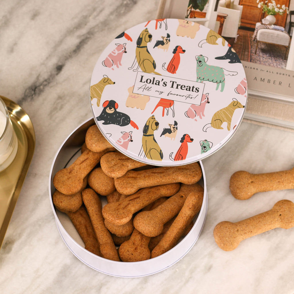 Personalised Dog Food Biscuit Treat Tin For The Home