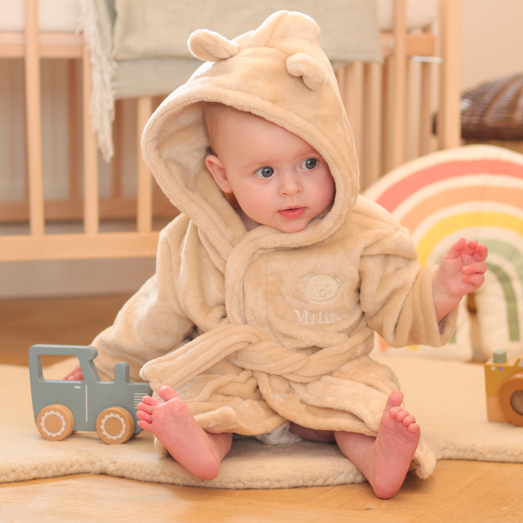 Personalised Baby Dressing Gown Bear