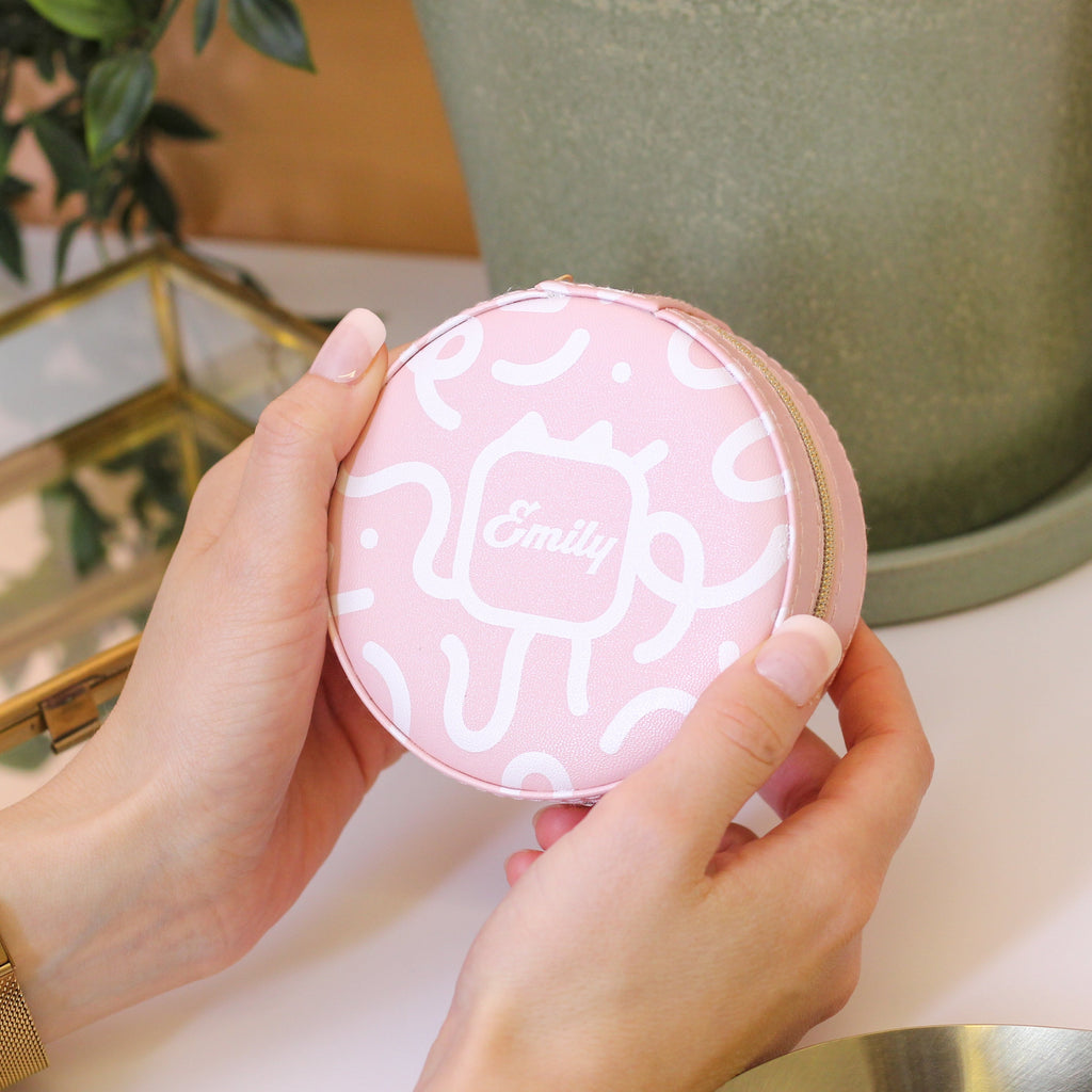 Personalised Jewellery Box With White Abstract Design