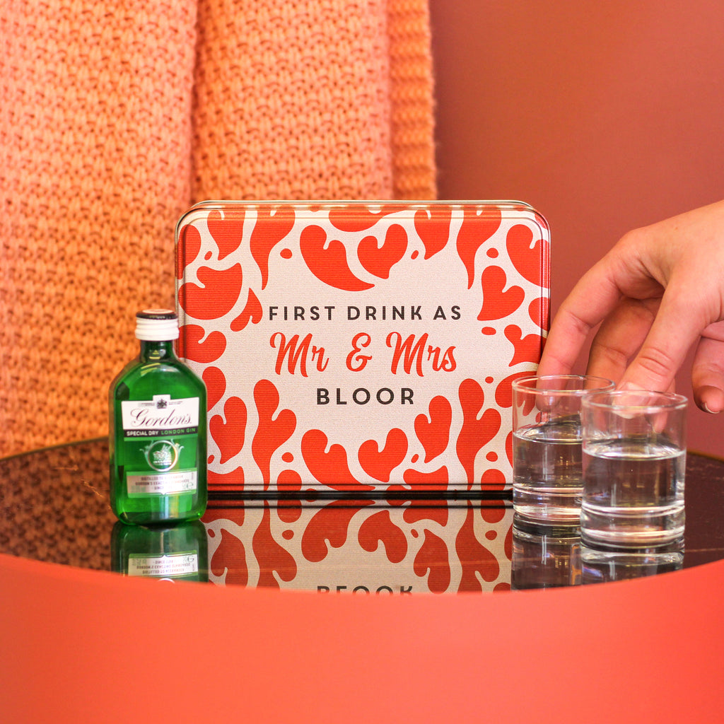 Personalised Heart Couples First Drink Gift For Wedding