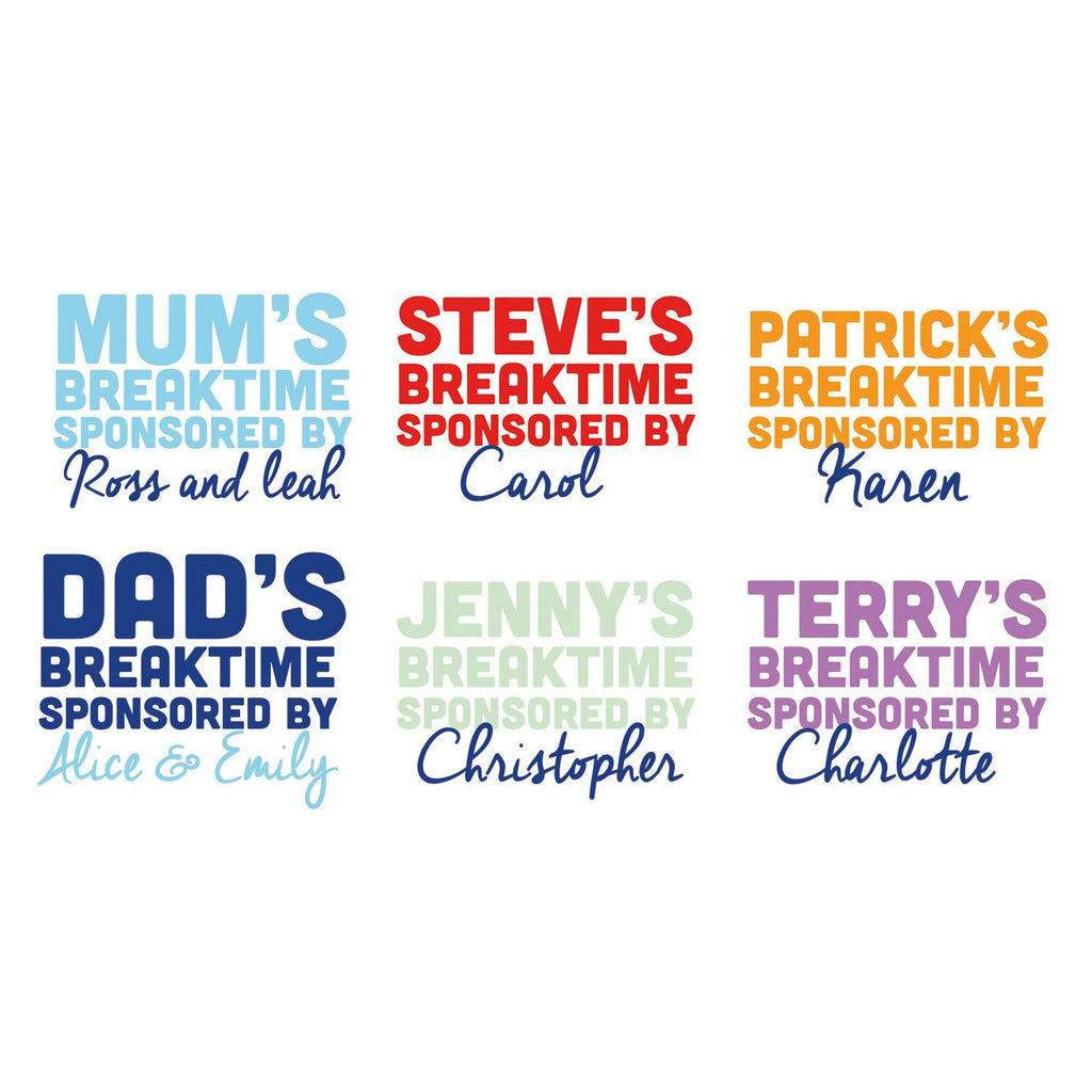 Personalised Sponsored Break Time Mug