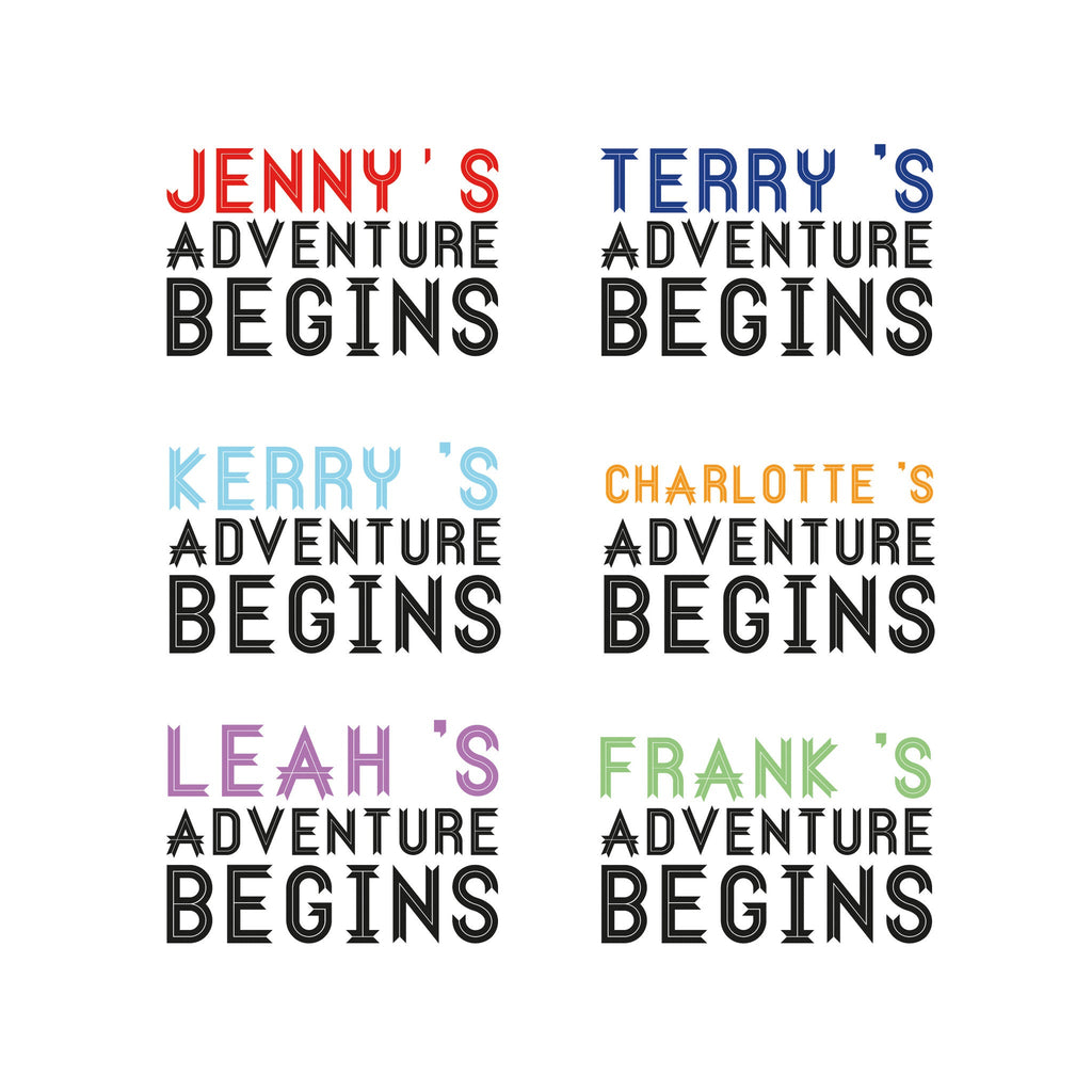 Personalised Adventure Begins Enamel Mug