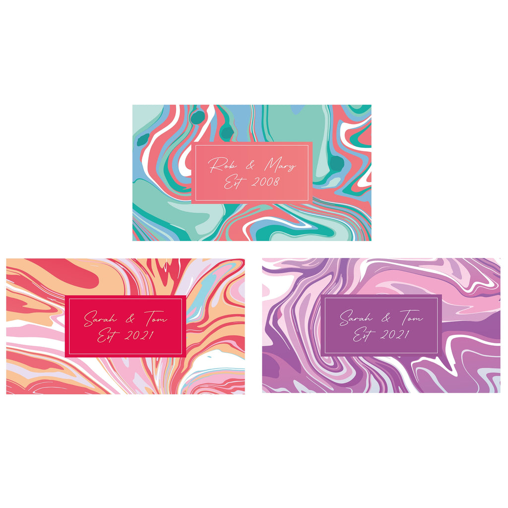 Personalised Marble Style Bar Runner