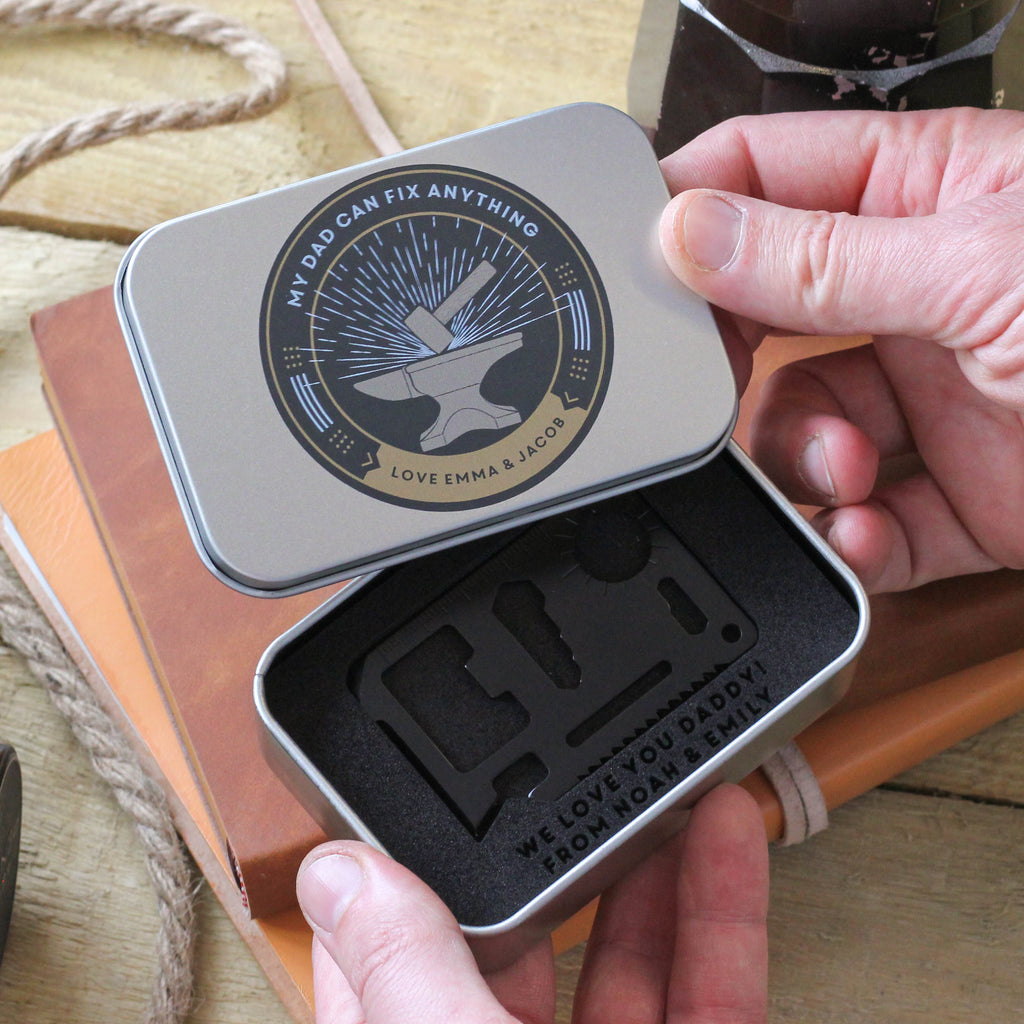 Dad's Pocket Multi Tool Personalised Tin Gift Set