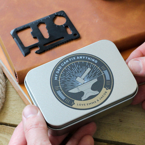 Dad's Pocket Multi Tool Personalised Tin Gift Set