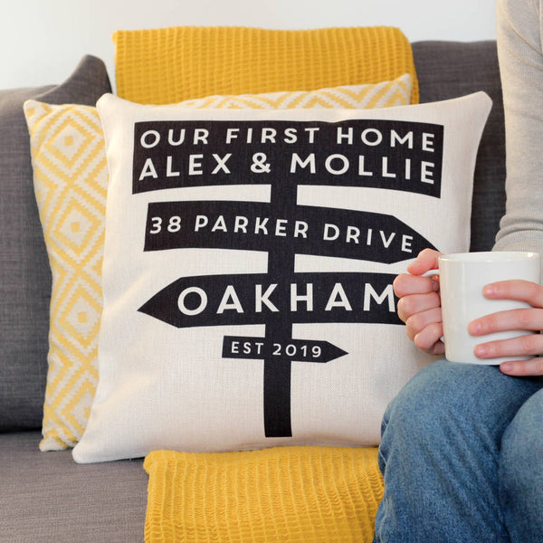 Personalised First Home Cushion