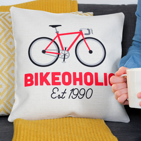 Personalised Bikeoholic Cushion