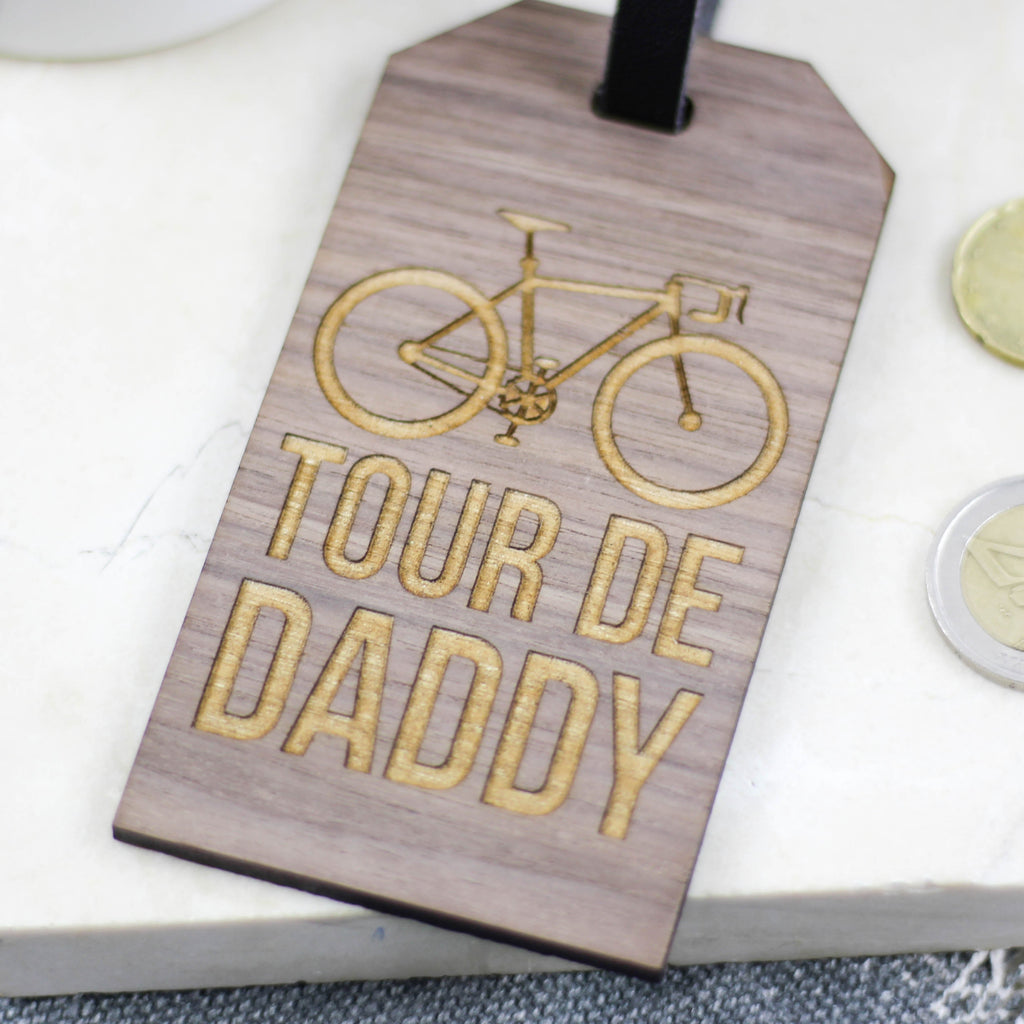 Personalised Wooden Bike Luggage Tag