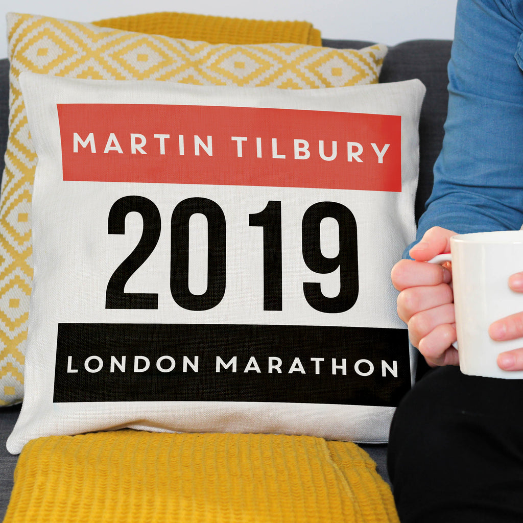 Personalised Marathon Cushion