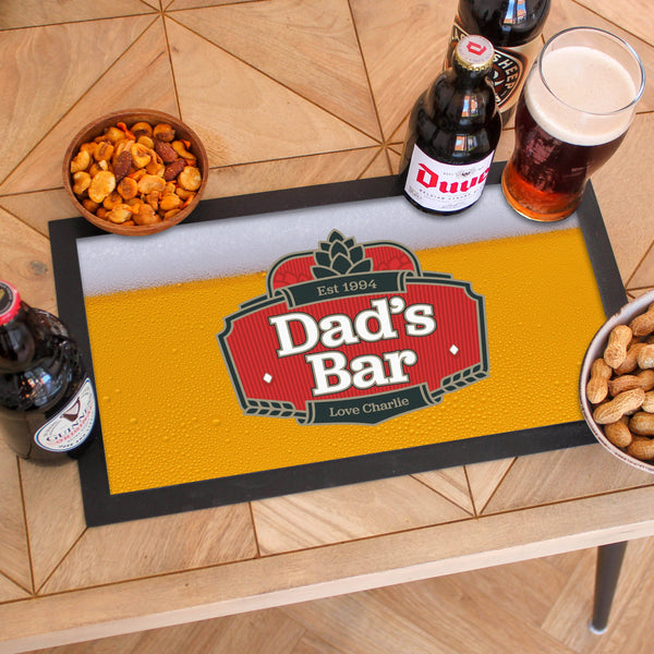 Personalised Beer Foam Bar Runner For Home Pub