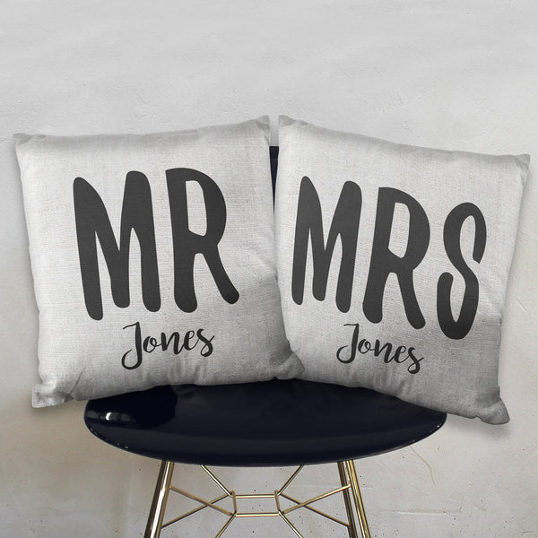 Personalised Mr And Mrs Cushions