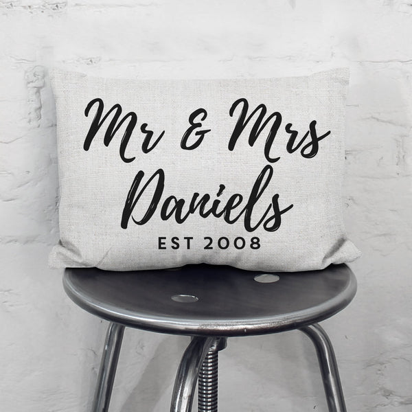 Personalised Mr And Mrs Cushion