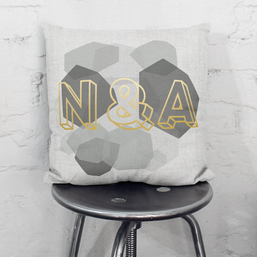 Personalised Metallic Geometric Cushion