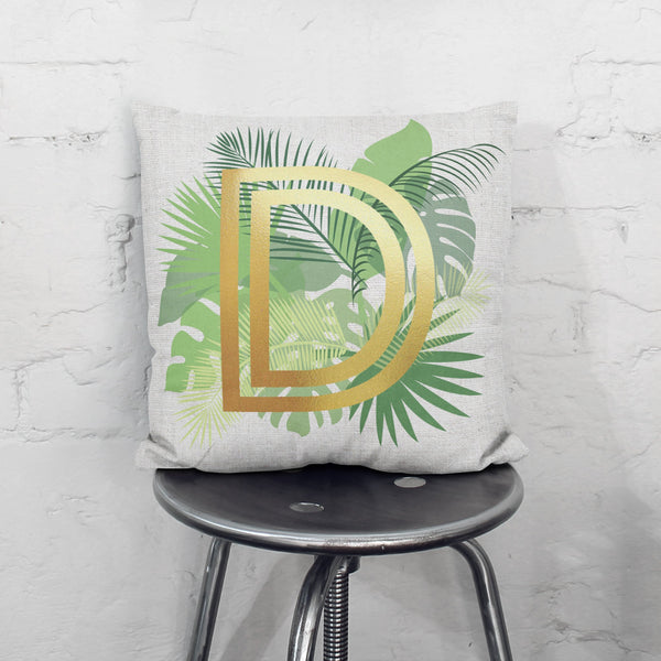 Personalised Metallic Palm Leaf Cushion