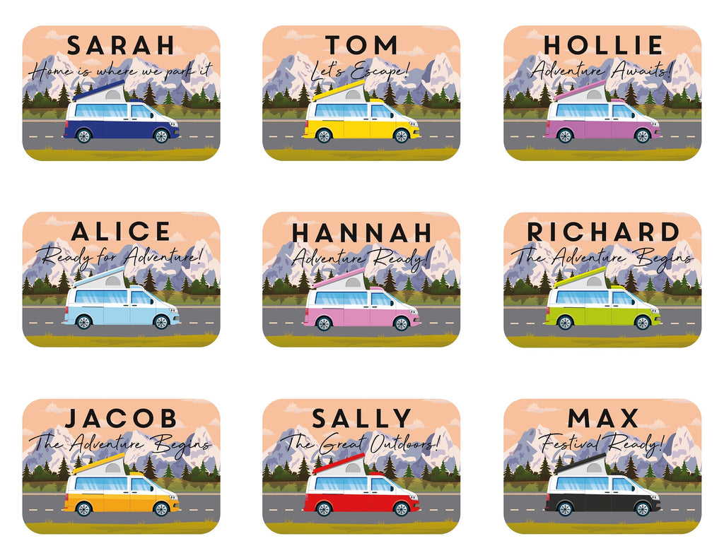 Personalised Camper Van Camping Cutlery Adventure Tin