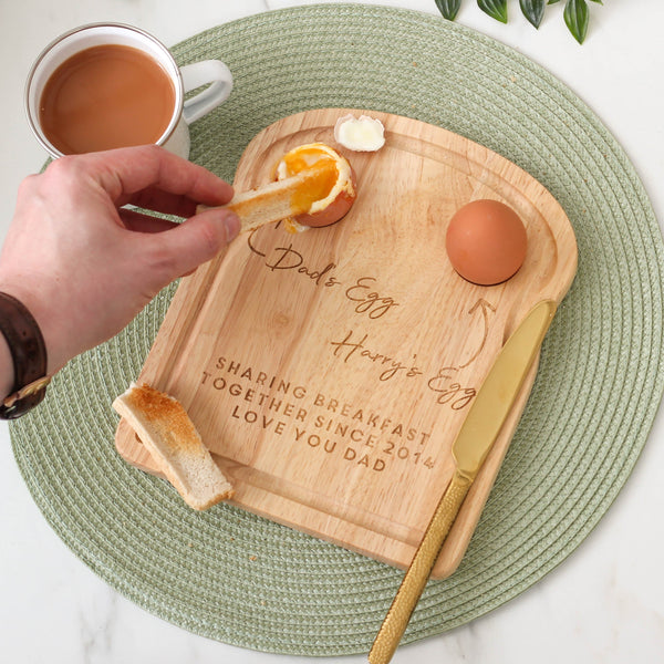 Personalised Dad And Me Dippy Egg And Toast Board