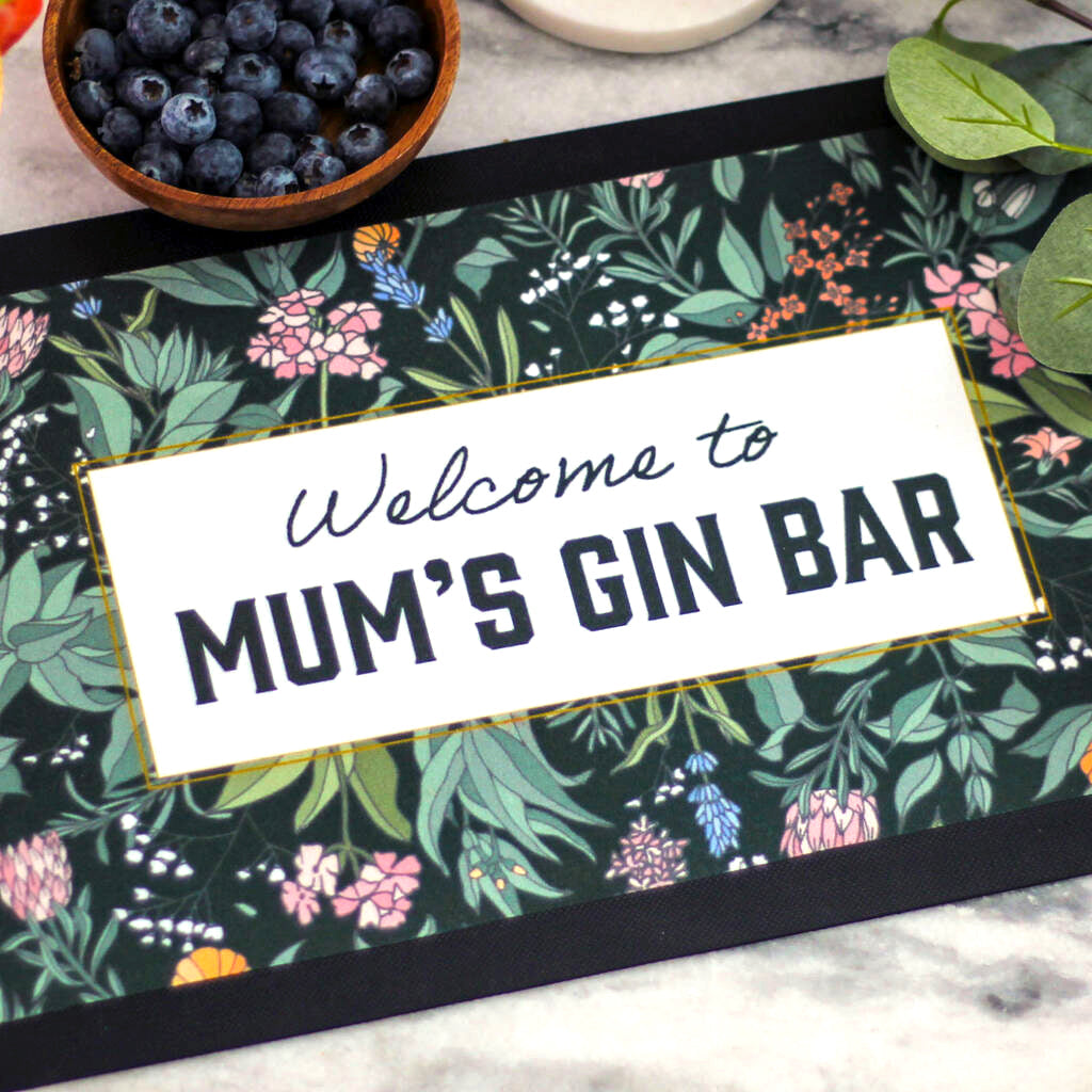Personalised Drinks And Cocktail Home Bar Runner