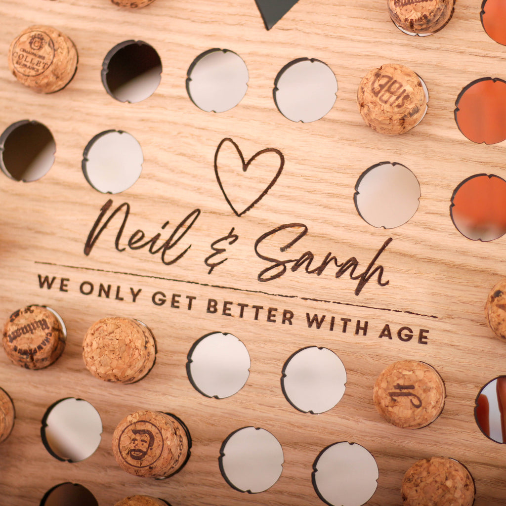 Personalised Heart Shaped Cork Collector for Couples