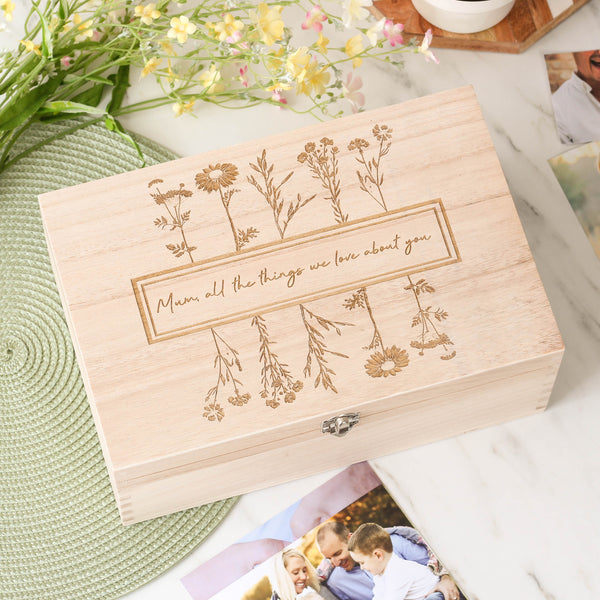 Personalised Mother's Day Floral Keepsake Box