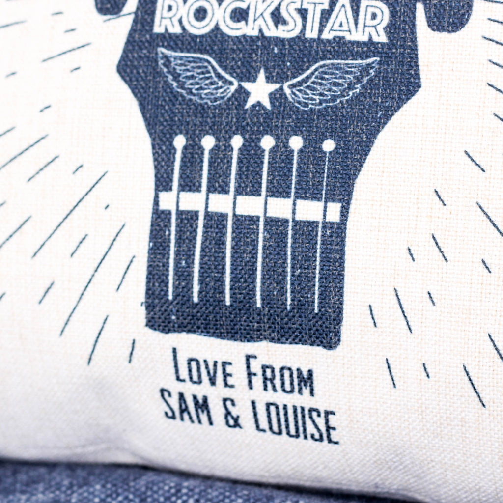 Personalised Rockstar Dad Guitar Cushion For The Home
