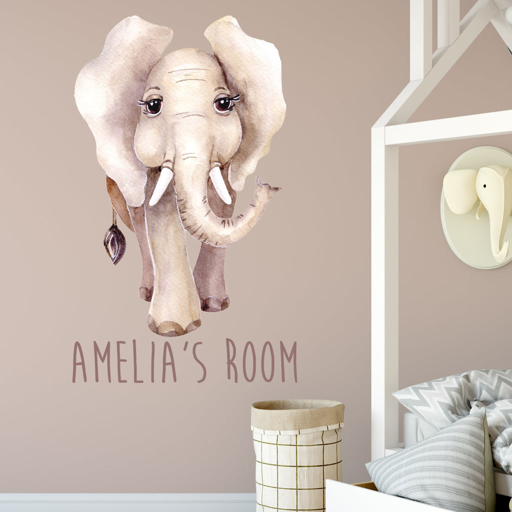 Personalised Safari Animal Wall Sticker For Kids Room