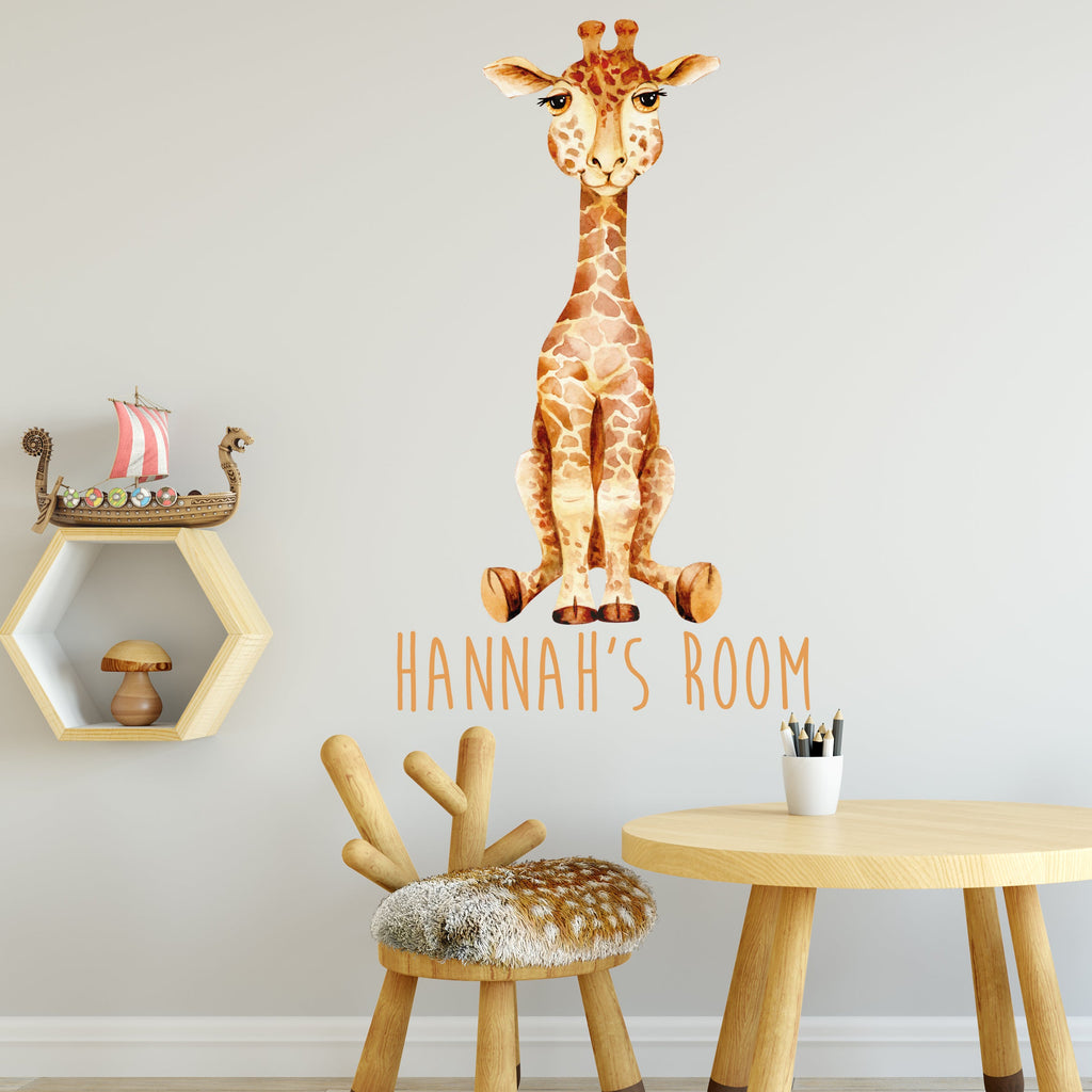 Personalised Safari Animal Wall Sticker For Kids Room