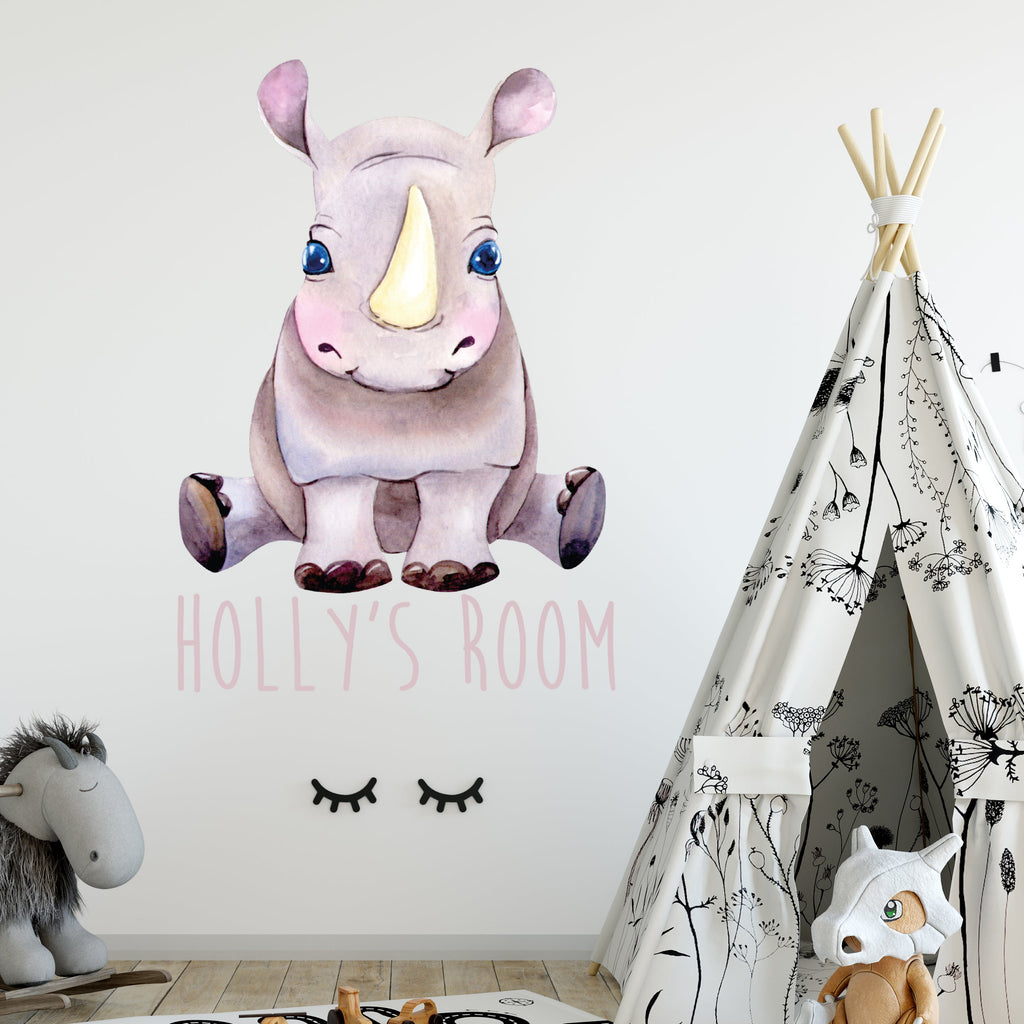 Personalised Safari Animal Wall Sticker For Kids Room