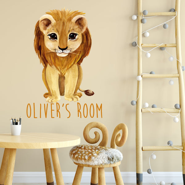 Personalised Safari Animal Wall Sticker For Kids Room