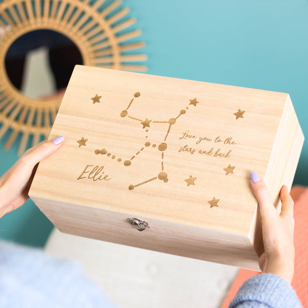 Personalised Star Sign Keepsake Memory Box For Her