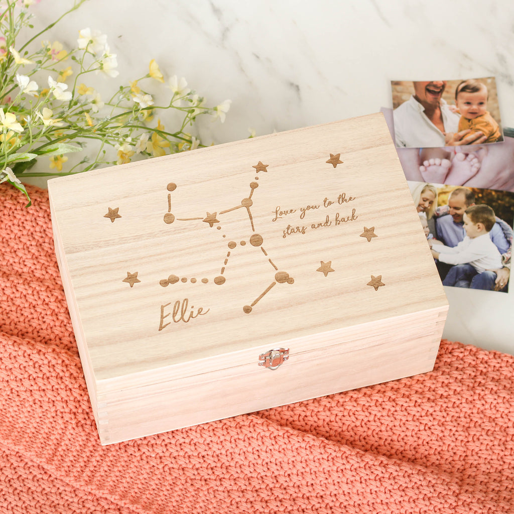Personalised Star Sign Keepsake Memory Box For Her