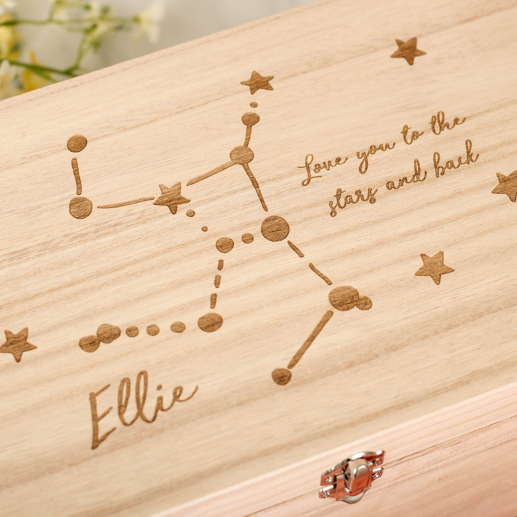 Personalised Star Sign Keepsake Memory Box For Her