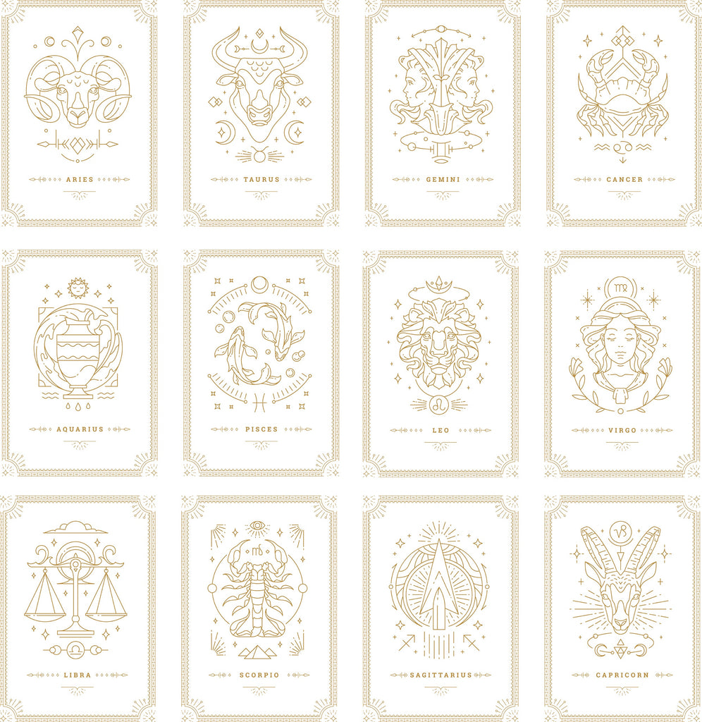 Personalised Zodiac Star Sign Metallic Foil Print