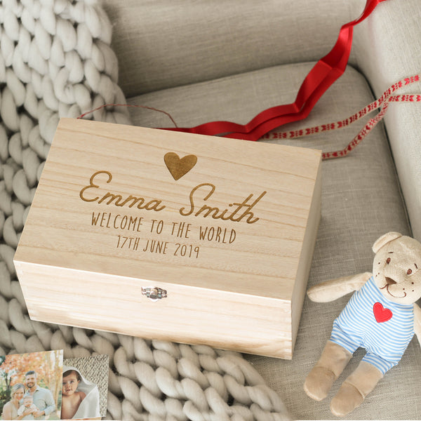 Personalised Baby Christening Keepsake Memory Box