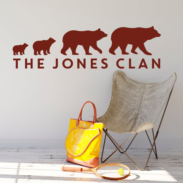 Personalised Bear Family Wall Sticker