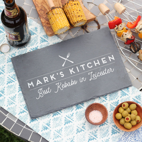 Personalised Dad's Kitchen Slate Board