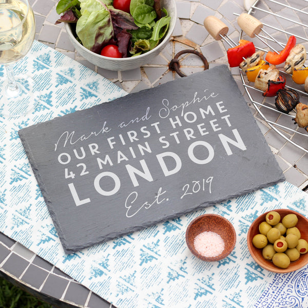 Personalised First Home Slate Board