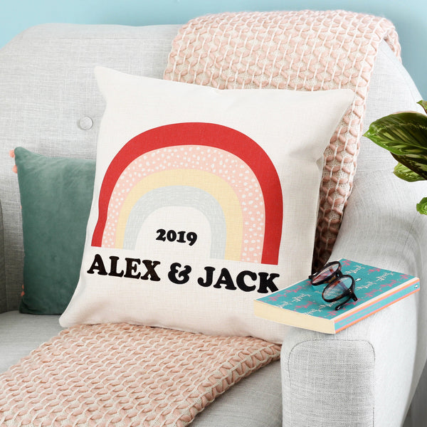 Personalised Rainbow Cushion