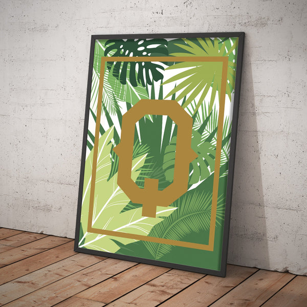 Personalised Palm Leaf Floral Typographic Print