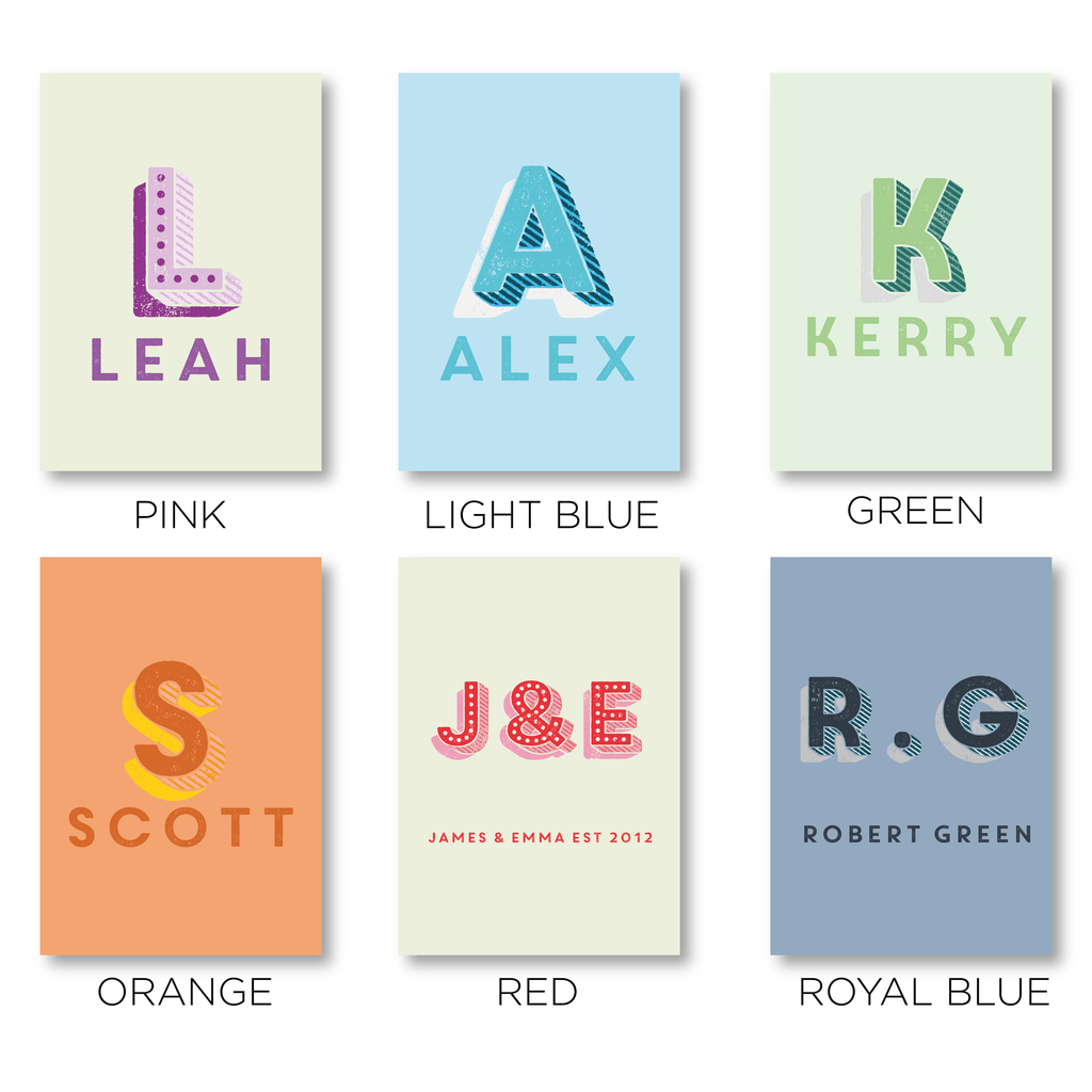 Personalised Carnival Letters Print