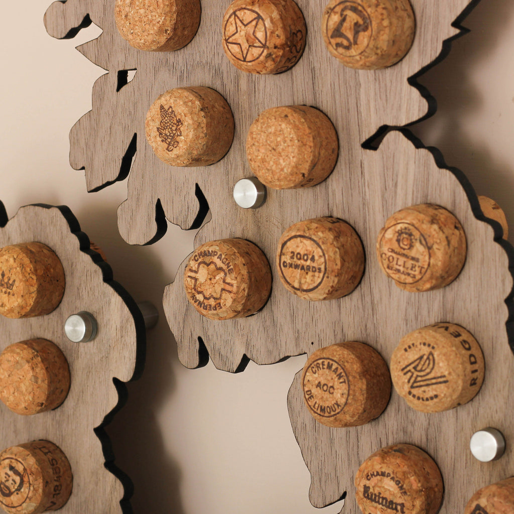 Wine Cork British Isles Map Wall Art