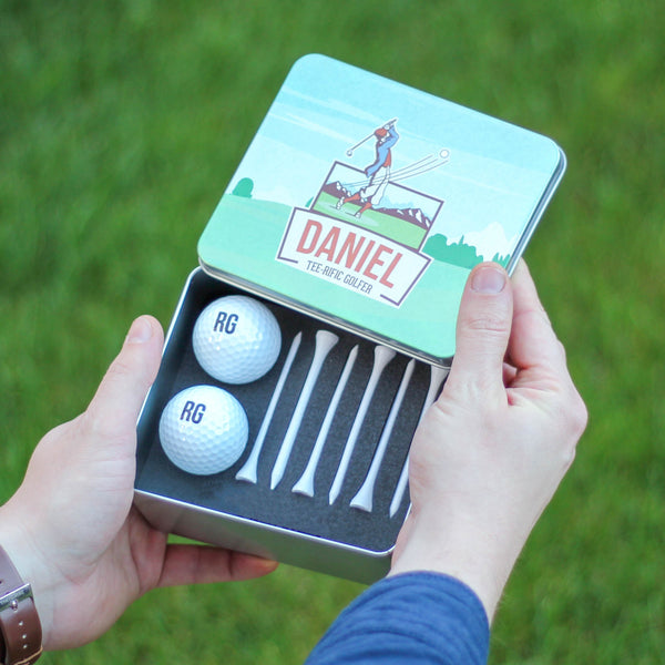 Personalised Golfer Tin Gift Set For Him Or Dad