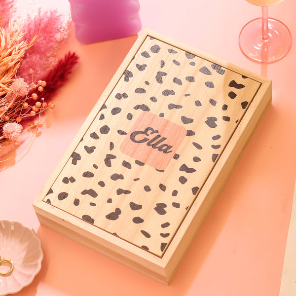 Personalised Dalmatian Dots Rectangular Jewellery Box